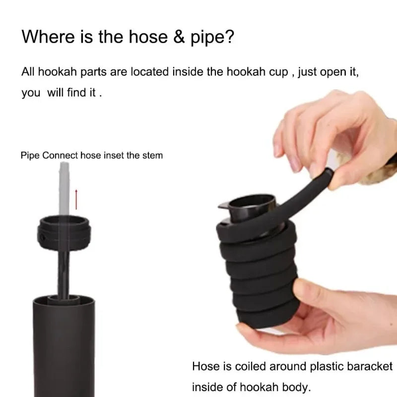 New Arabic Hookah Cup Portable Shisha Hookah Removable Fashionable Hookah Holder Portable Car Hookah Household Hookah in the Car